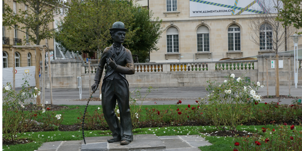 Charlie Chaplin in Front of Alimentarium Museum Vevey