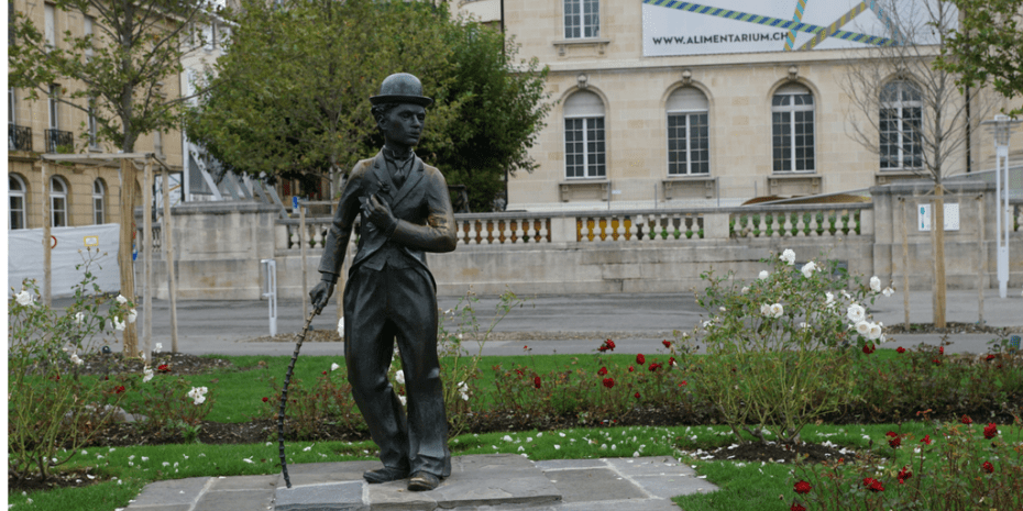 Charlie Chaplin in Front of Alimentarium Museum Vevey