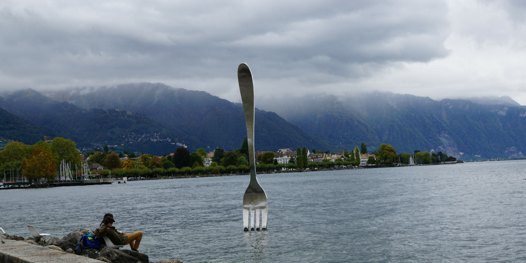 Fork in the lake - Vevey Switzerland